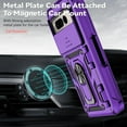 thumbnail image 2 of for Google Pixel Fold Case Camera Lens Protector Cover Slide Black Shockproof Google Pixel Fold Phone Case with Stand Ring Fits Car Holder Protective Case with Holster (Purple), 2 of 15