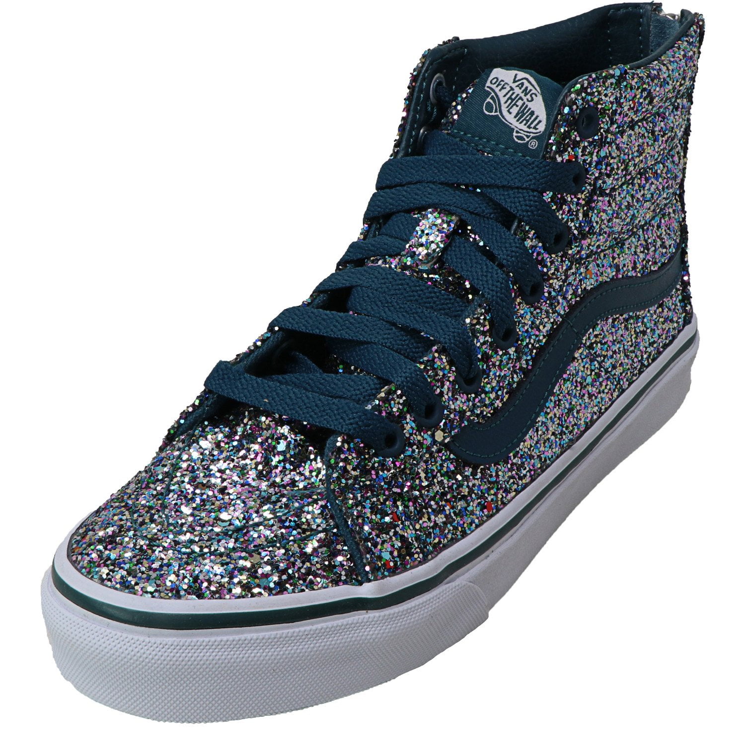 vans chunky glitter sk8 hi slim zip womens shoes