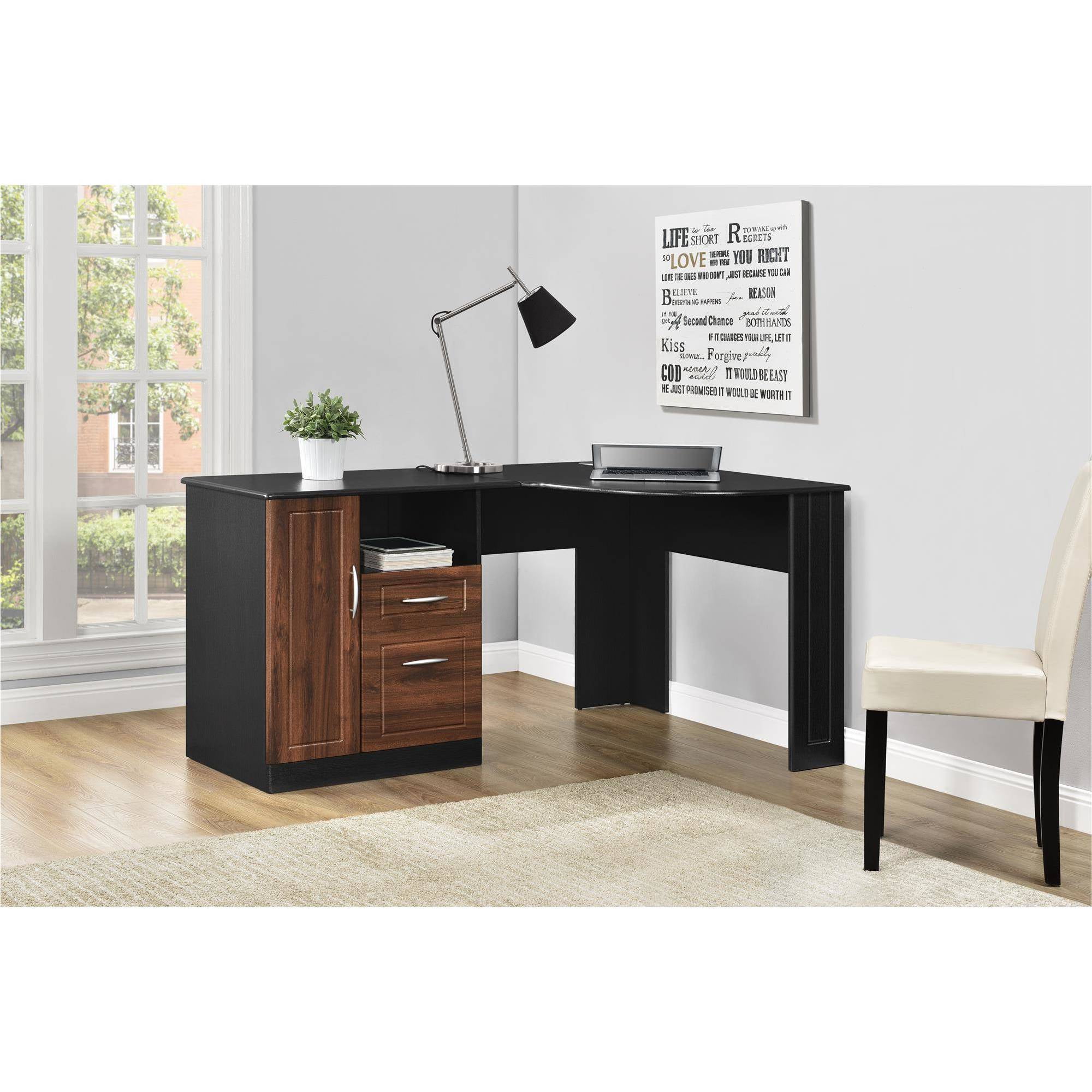 Altra Avalon Corner Desk Cherry Black Com