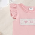 thumbnail image 5 of Kaprioy Girls Summer Outfits Toddler Baby Girl Birthday Outfit Birthday Girl I LOVE DADDY Print Shirt Ruffle Gingham Shorts Cute Summer Clothes, 5 of 7