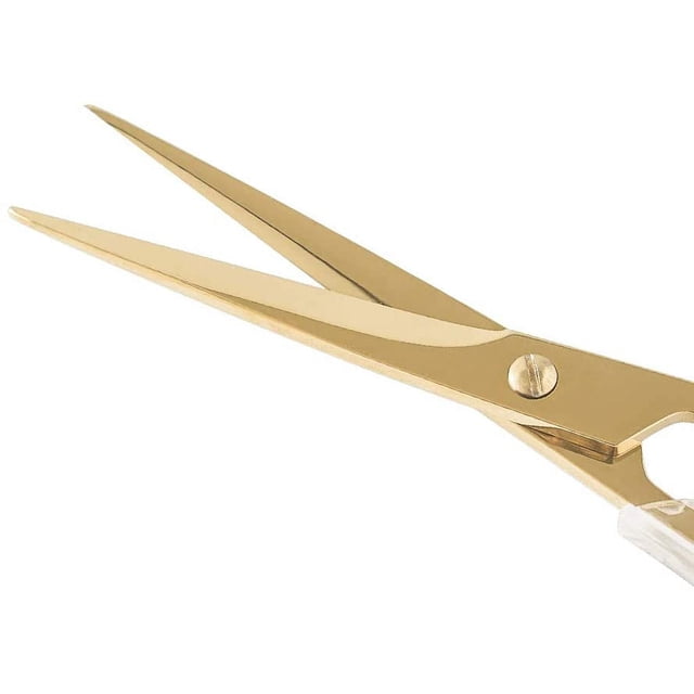 Elegantes tijeras multiusos de acero inoxidable dorado acrílico para oficina, hogar, escuela, manualidades (6,5 pulgadas)