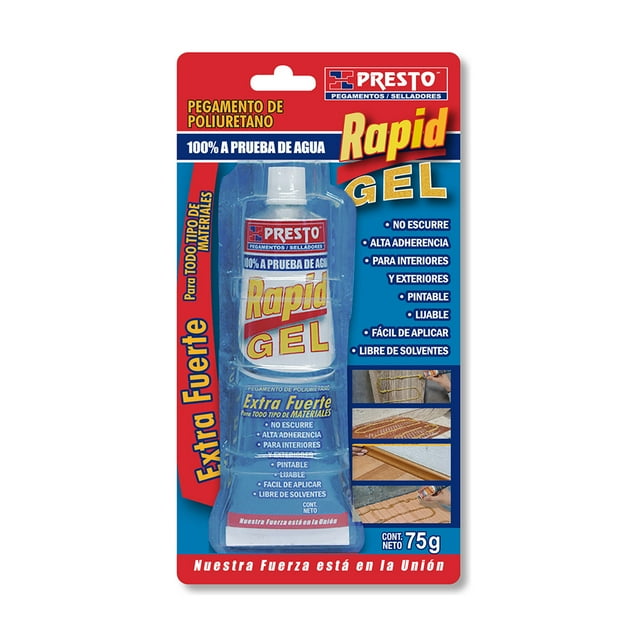 Presto Rapid Gel Tubo 75g (Uso marino y Grado alimenticio) FDA 21 CFR 177.2600