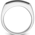 thumbnail image 2 of 14K White Gold Ibgoodman Men's Polished And Satin 2-Row Onyx Ringsize 10 - Jbsp, 2 of 5