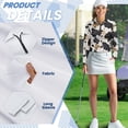 thumbnail image 5 of Uorisanigo Brown Cow Pattern Long Sleeve Golf Polo Shirts for Women Fashion Casual Women's Dry-Fit Golf Polo Shirts with 1/4 Zipper for Tennis Hiking & Outdoor Sports, 5 of 7