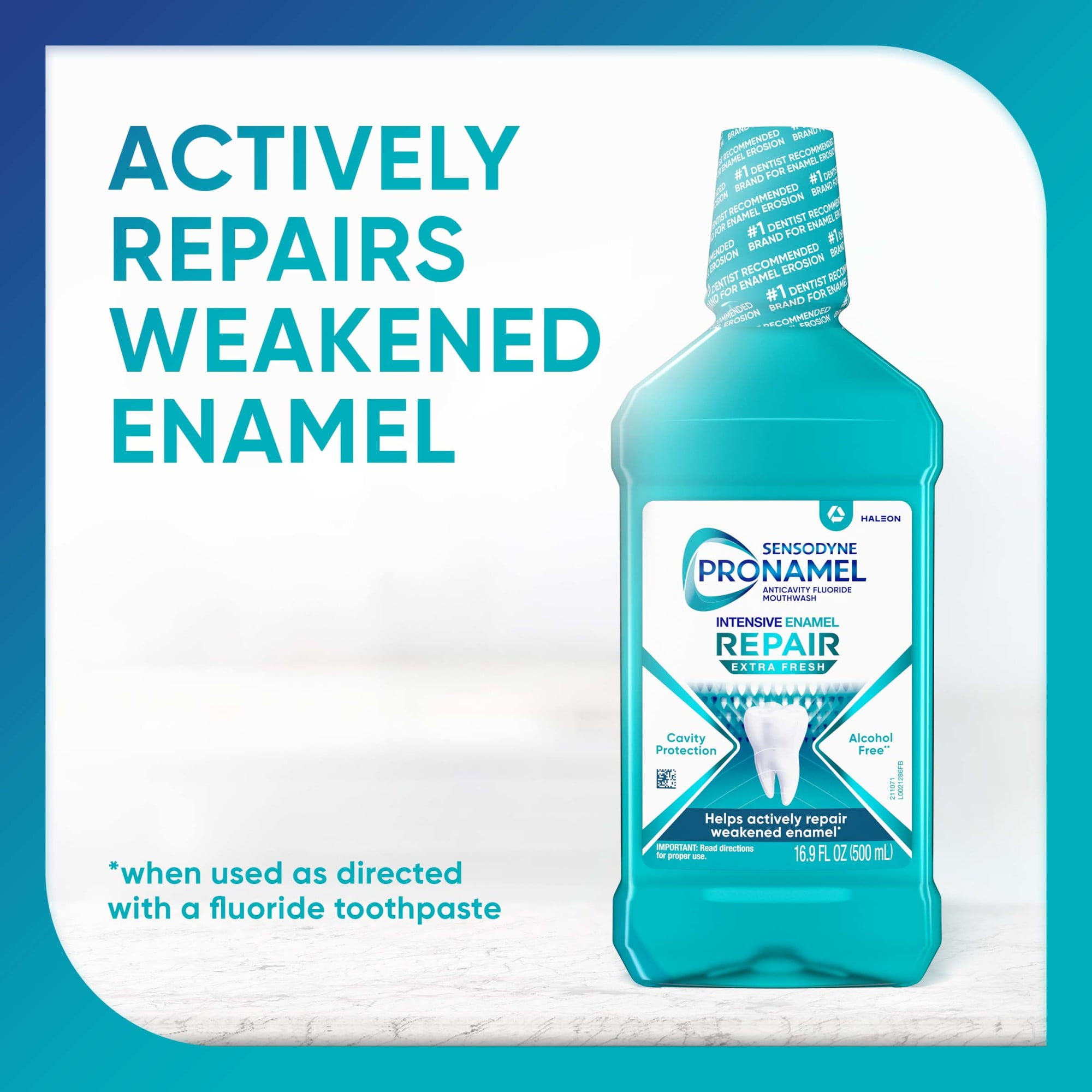 Sensodyne Pronamel Intensive Enamel Repair Mouthwash to Help Actively Repair Enamel and Protect Against Cavities, Extra Fresh, 16.9 Fl Oz, for Adults