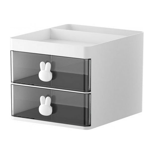 Portalápices creativo de dibujos animados, cajón transparente, caja de almacenamiento de gran capacidad con forma de conejo, decoración de escritorio de oficina para niños y niñas