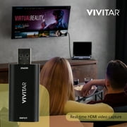 Vivitar HDMI to USB Video Capture Card with Real-Time HDMI Video and Audio for Live Streaming, Includes USB-C Adapter Cable, Black