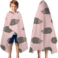 thumbnail image 3 of Pink Hedgehog Pattern Hooded Bath Towel，60"x35" for Ages 3 To 12 Kids, Quick Dry Lightweight Soft Microfiber Hood Beach Towel Cover Up for Kids, 3 of 7