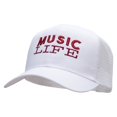 thumbnail image 2 of Music Life Embroidered Solid Cotton Prostyle Twill Mesh Cap - White OSFM, 2 of 5