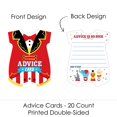 thumbnail image 3 of Big Dot of Happiness Carnival - Step Right Up Circus - Baby Bodysuit Wish Card Carnival Baby Shower Activities - Shaped Advice Cards Game - Set of 20, 3 of 5