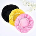 thumbnail image 3 of 3 Pieces Kids Satin Bonnet Sleeping Cap Silk Wide Band Night Hats Hair For Natural Hair Teens Toddler Child Baby, 3 of 4