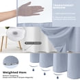 thumbnail image 5 of DawnJoanHD Waffle Weave No Hook Shower Curtain with Snap-in Liner, Mist Blue Polyester Fabric with See-Through Top Window, 72" x 75", 5 of 10