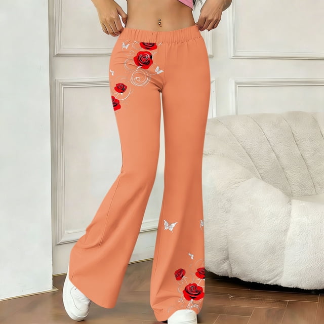 TaTaai Women's Loose Comfortable Flared Wide Leg Yoga Pants Fashion Casual Sports Fitness Trousers Soft Breathable All Match Daily Wear Gift