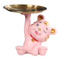 thumbnail image 2 of DOLITY Tigers Statue Key Storage Figurine Candy Chocolate Storage for Collectibles pink, 2 of 8