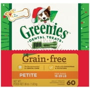 Greenies Holiday Limited Edition Packaging Grain Free Petite Dental Dog Treats, 36 oz. Box (60 Treats)