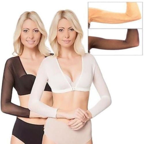 Unique Women Plus Size Seamless Arm Shaper Short Cropped Navel Mesh  Cardigan New 