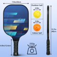thumbnail image 4 of Pickleball Paddles Set Of 2, Fiberglass Surface, Thunder, Speed Print, 4 Balls & Bag, 4 of 5