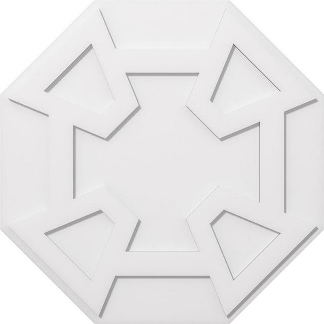 Ekena Millwork CMP34LG 34 in. OD x 11.75 in. Square Logan Architectural Grade PVC Contemporary Ceiling Medallion