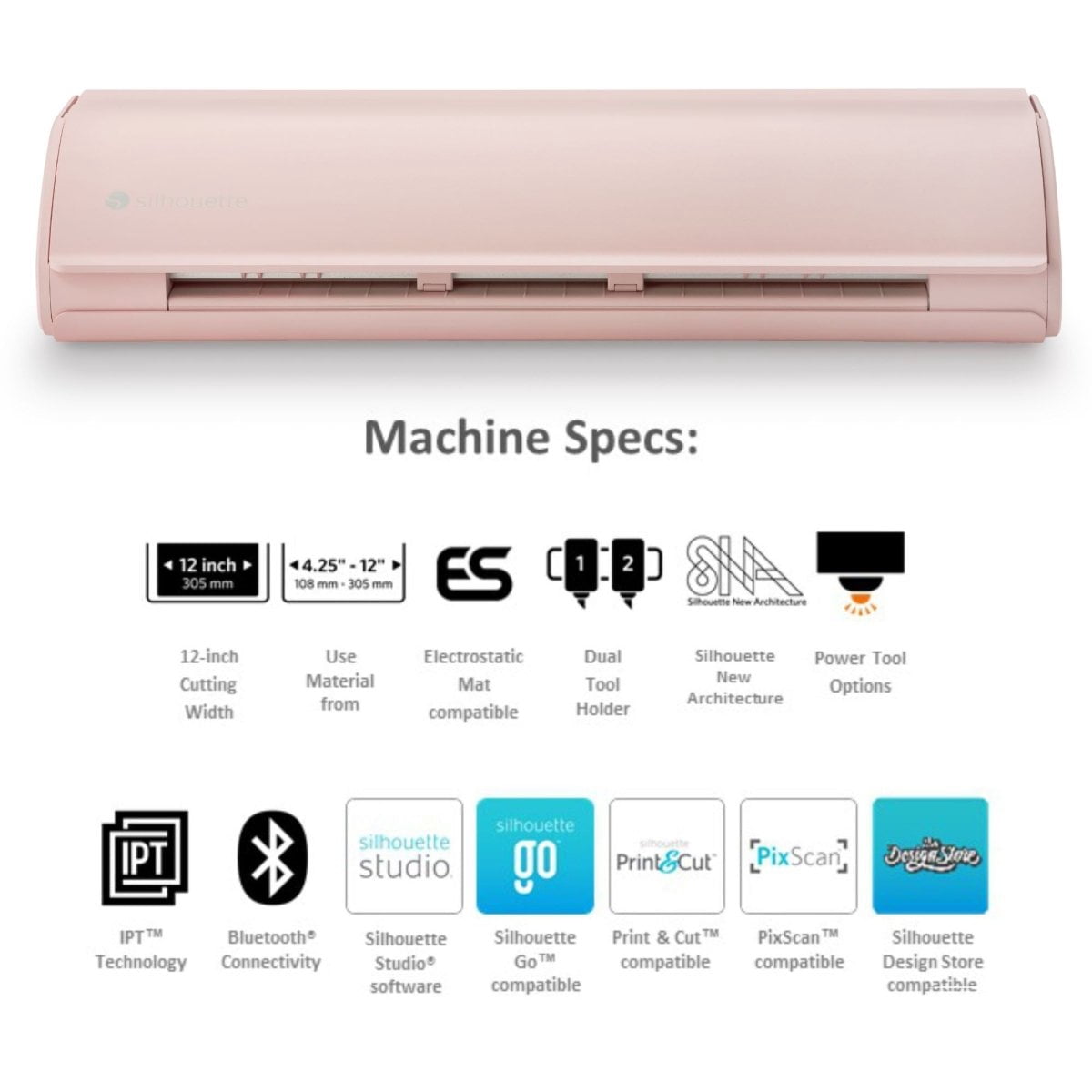 Silhouette Pink Cameo 5&alpha; Alpha - 12" Vinyl Cutting Machine