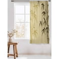 thumbnail image 3 of Sheer Curtains 72 Inches Long, Vintage Bamboos Semi Sheer Curtains Light Filtering Window Treatment, Ink Painting Retro Art Rustic Privacy Voile Drapes for Living Room Bedroom 52x72 Inch, 3 of 7