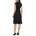thumbnail image 3 of INSPIRE CHIC Work Dresses for Women's 2025 Mock Neck Sleeveless A Line Midi Dress XS Black, 3 of 6