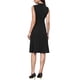 thumbnail image 3 of Vestidos de trabajo Inspire Chic para mujeres 2025, vestido midi sin mangas con cuello simulado en color negro, 3 of 6