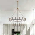 thumbnail image 2 of Aiwen Unique 2 Tiers Gold Polish Decorative Oversize Wagon Wheel Shape Chandelier Rustic Ceiling Light Fixture, 2 of 8