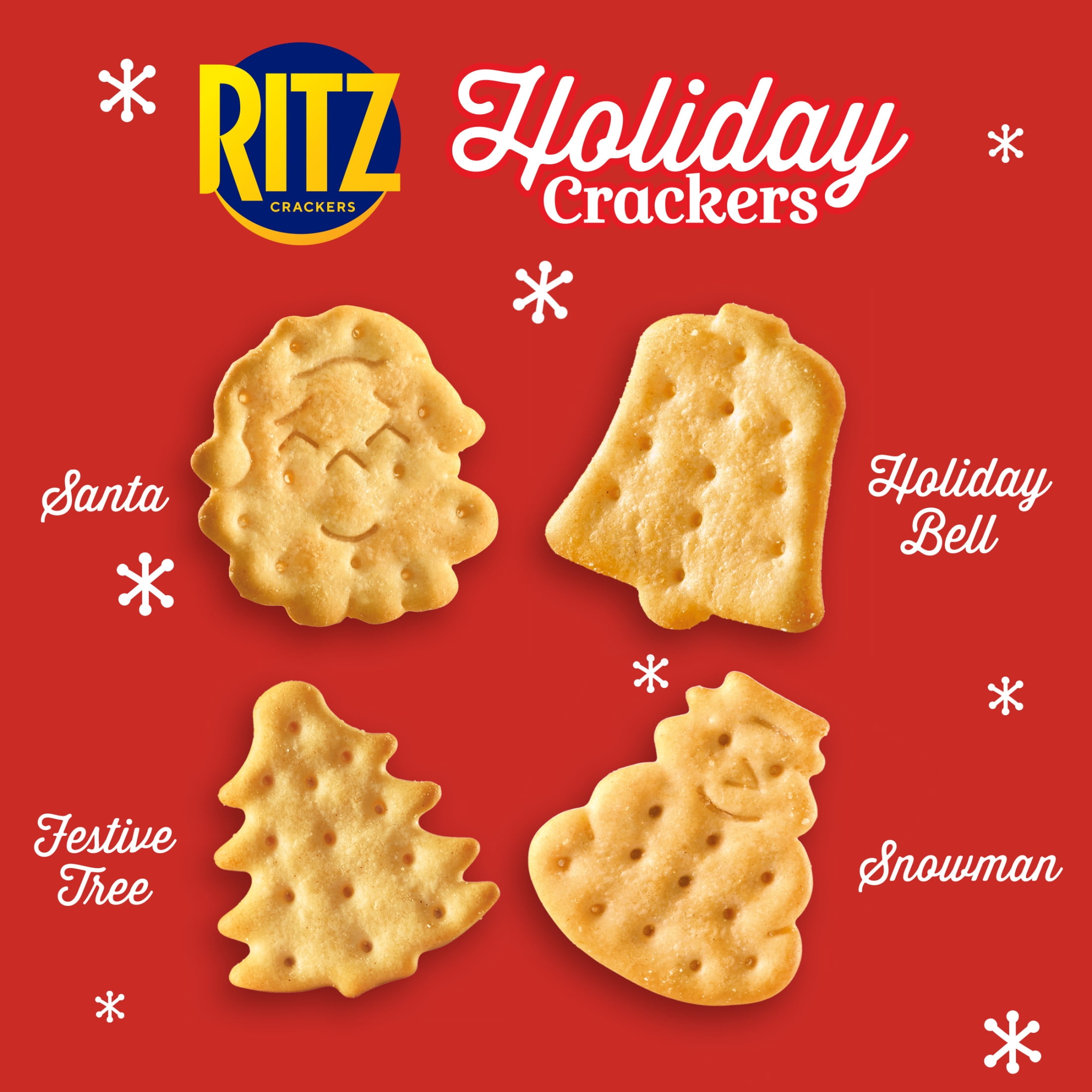 (3 pack) RITZ Holiday Crackers, Snacks for Kids and Adults, Party Snacks, Limited Edition, 12.3 oz
