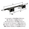thumbnail image 5 of Amerock Bronx Gunmetal 9 inch (229mm) Towel Bar, 5 of 6