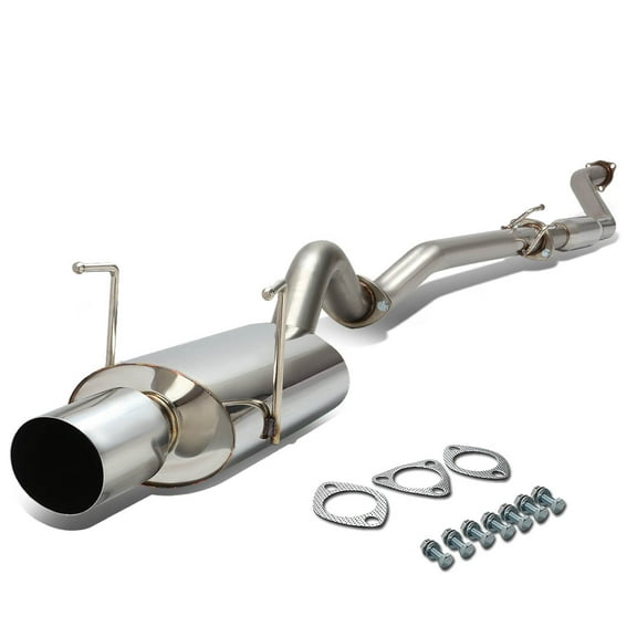 DNA Motoring CBE-OE-HC02SI 4"Oval Muffler Tip Full Racing Catback Exhaust For 2002 to 2005 Honda Civic Si Ep3 K20A