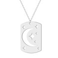 thumbnail image 5 of Celestial Stainless Steel Necklace Hollow Out Moon Stars Charm Engraved Jewelry, 5 of 5