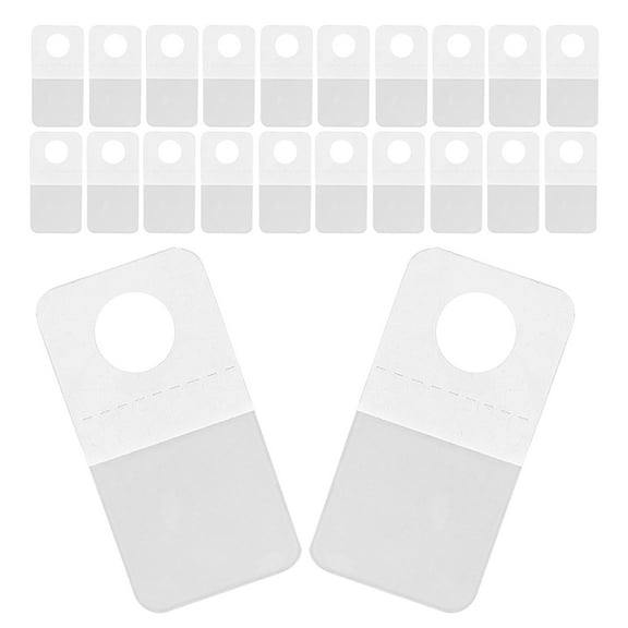 VORCOOL 100Pcs Clear PVC Hanging Tabs with Round Hole for Business Storage and Display