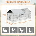 thumbnail image 3 of Metal Chicken Coop, Chicken Run Pen for Yard with Cover, Outdoor Metal Portable Chicken Cage with Door and Window for Outside Duck Rabbit Hen, 3 of 8