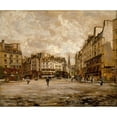 thumbnail image 3 of Emmanuel Lansyer 14x12 Black Modern Framed Museum Art Print Titled - Place Maubert (1888), 3 of 5