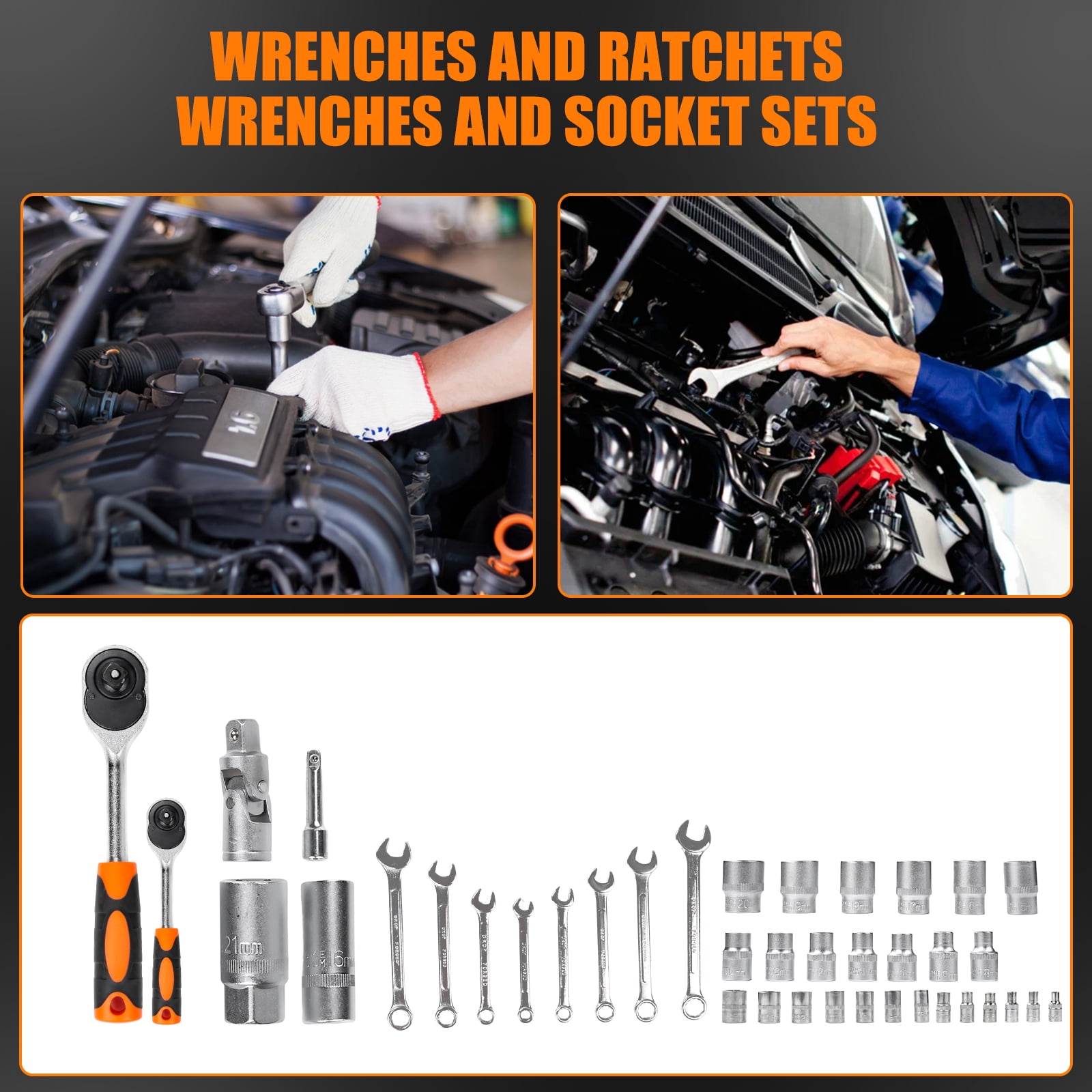 Victool 187-Piece Auto Repair & Home Maintenance Tool Kit with Rolling Tool Box