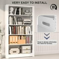 White Bookshelf 69'' Tall 5 Tier Bookshelf Metal Bookshelves and