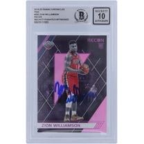 Zion Williamson New Orleans Pelicans Autographed 2019-20 Panini Chronicles Recon Pink Variation #292 Beckett Fanatics Witnessed Authenticated 10 Rookie Card - Fanatics Authentic Certified