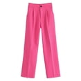 thumbnail image 3 of New High Waisted Wide Leg Fashion Trendy Women's Pants Spring and Summer Candy Color Loose Floor-Mopping Pants-Royal Blue-S, 3 of 8