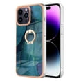 thumbnail image 2 of 360 Degree Rotating Ring Stand Case for iPhone 14 Pro Max,Dteck Shockproof Marble Patterned TPU Case Kickstand Slim Back Cover, Green, 2 of 6