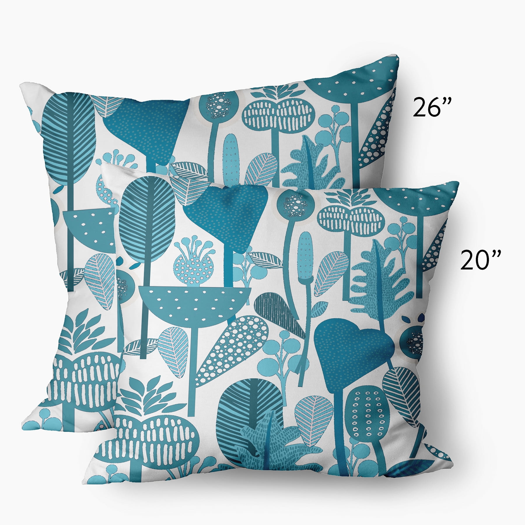 Simply Daisy 26 in x 26 in Scandinavian Blue Polyester Throw Pillow