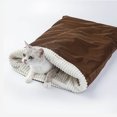 thumbnail image 2 of Cozy Cat Sleeping Bag - Plush Lined Warming Pet Bed for Indoor Cats, Kittens & Small Dogs, Winter Snuggle Sack Cave with Soft Mat, Machine Washable, 2 of 6