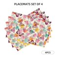 thumbnail image 5 of Rocae Butterflies and Roses Printed Heat Resistant Place Mats,Classic Hemstitch Cloth Fabric Placemats Imitation Linen Place Mat Table Mats 18x12 inch, 5 of 5
