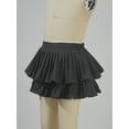 thumbnail image 4 of TiaoBug Kids Girls Double Layered Pleated Skirts Built-in Shorts Casual Sport Skorts Tennis Golf Badminton Sportwear Black 3-4, 4 of 7
