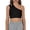 Black, variant on YOUYEDIAN Girls One Shoulder Crop Top Solid Color Ribbed Knit Sleeveless Dance Tops (Light pink, 3-4 Years)
