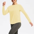 thumbnail image 4 of Craaazy Chandails de Protection à Manches Longues pour Femmes Sun Coupe Régulière Couleur Unie Col Ras du Cou Hauts Athlétiques Décontractés avec Trous pour les Pouces pour l'Extérieur et le Quotidien, 4 of 9