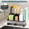 thumbnail image 4 of LIZEVINC Sink Caddy Organizer, Stainless Steel Kitchen Caddy with 360° Self-Drain Sponge Caddy, Removable Brush Holder, Soap & Dishcloth Storage Rack, Rustproof, Non-Slip, for Countertop Organizer, 4 of 8