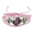 thumbnail image 1 of Dsscvnef Cancer Awareness Bracelets for Women Handmade Woven Ribbon Leather Jewelry Support Inspirational, 1 of 3