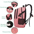 thumbnail image 4 of Mochila FENGDONG para portátil grande de 17,3", impermeable, rosa claro, 4 of 6