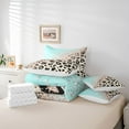 thumbnail image 6 of Castle Fairy Teens Gradient Cheetah Print Twin Bedding Sets 7-Piece,Blue Brown Ombre Bedding Comforter Set Microfiber,Abstract Bling Glitter Breathable Sheet Sets,Super Cozy Room Decor,Reversible, 6 of 8