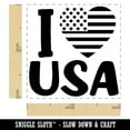 thumbnail image 2 of I Heart Flag USA Patriotic Fourth of July Self-Inking Rubber Stamp Ink Stamper - Yellow Ink - Small 1 Inch, 2 of 7